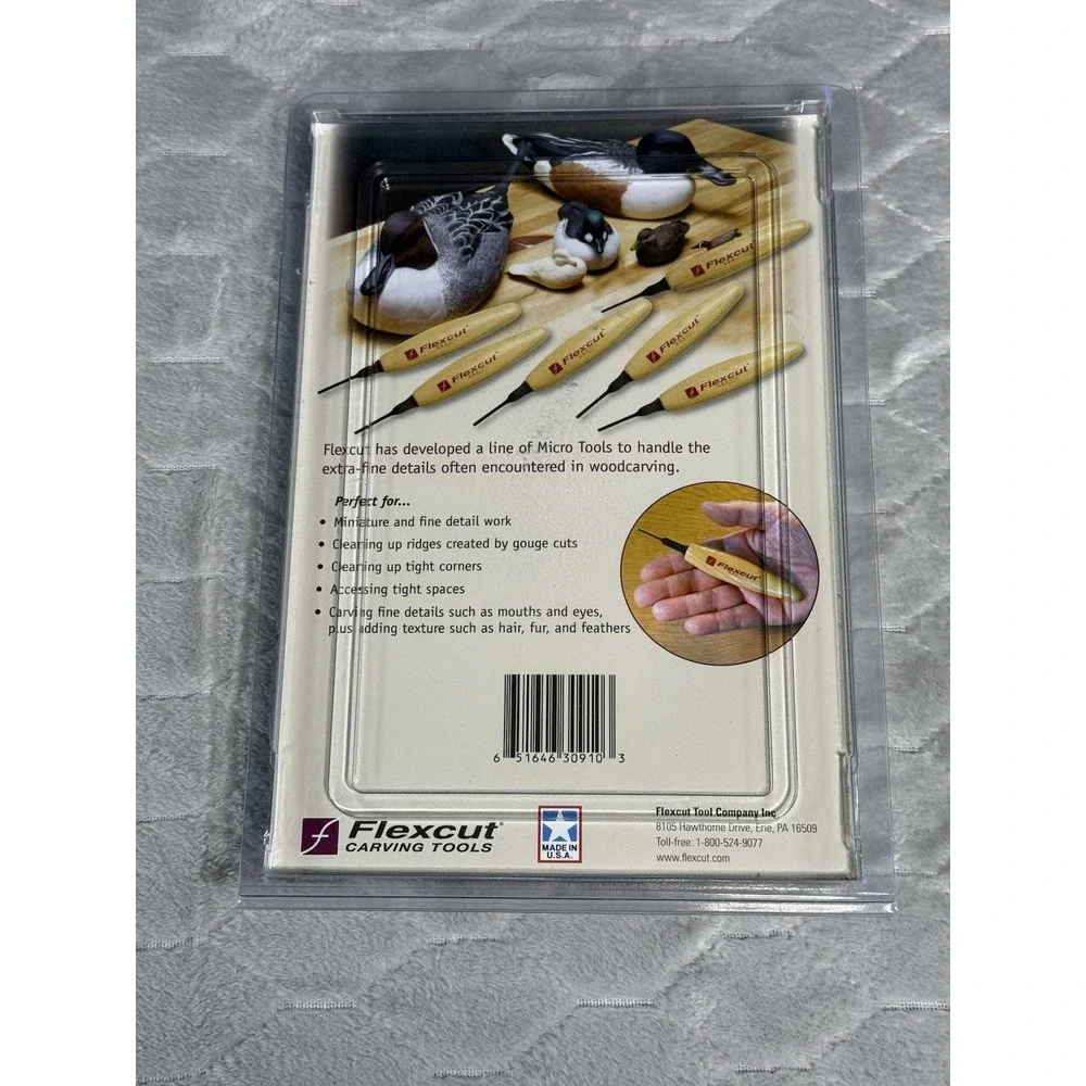 Flexcut MT910 Micro Tool Set 1.5mm Mixed Profile Wood Carving Tools USA NEW